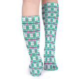 ✨ 'Iona Sky' Tartan Knee Length Kids Socks (1 Pairs)✨