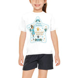 Big Girls' All Over Print Crew Neck T-Shirt(T40-2)
