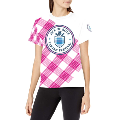 Bute Tartan Festival Women's Pink T - Free p&p