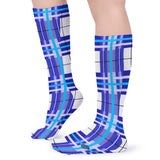 ✨'Cumbrae Sky' Tartan Knee Length Happy Tartan® Kids Socks (1 Pairs)✨