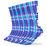 ✨'Cumbrae Sky' Tartan Knee Length Happy Tartan® Kids Socks (1 Pairs)✨