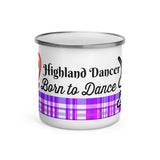 Highland Dancer Enamel Tin Travel Mug - Free p&p Worldwide