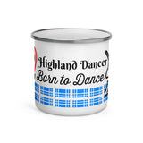 Highland Dancer Enamel Tin Travel Mug - Free p&p Worldwide