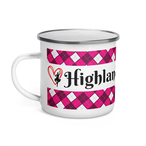 Highland Dancer Enamel Tin Travel Mug - Free p&p Worldwide