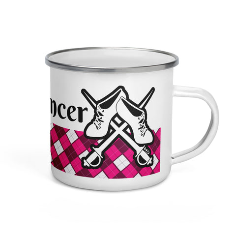 Highland Dancer Enamel Tin Travel Mug - Free p&p Worldwide