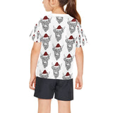 Big Girls' All Over Print Crew Neck T-Shirt(T40-2)