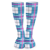 ✨ 'Bute Sky' Tartan Knee Length Kids Socks ( 1Pairs)✨Free p&p UK