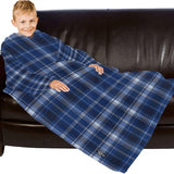 Tartan Kids Blanket Robe with Sleeves - Free P&P Worldwide