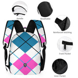Pink & Blue Plaid - Highland Dancer Kids Tartan Backpack, Lunch Bag & Pencil Case - Free p&p Worldwide