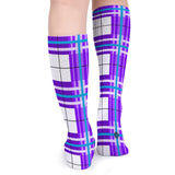 ✨'Gigha Sky' Tartan Knee Length Kids Socks (1 Pairs)✨Free p&p UK