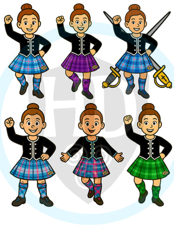 Highland Dancer DTF Stickers #2 - FREE p&p in the UK
