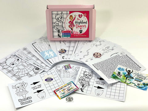 The Highland Dancer Colour & Activity Box - with Felt Pens
