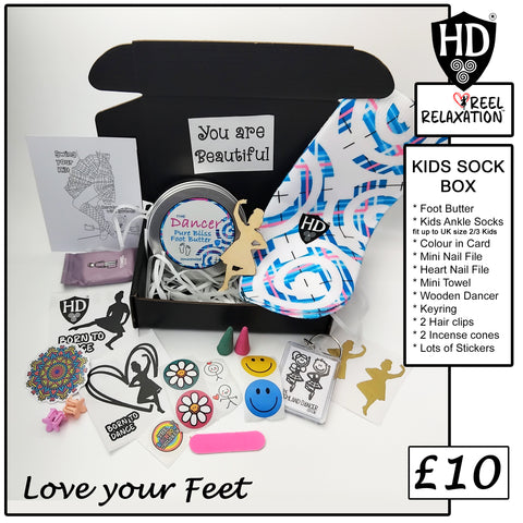 Kids Sock & Foot Butter Pamper Box - HD Bute Swirl Socks