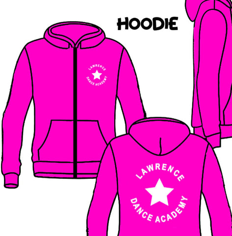 Lawrence School of Dance ZIP Hood*e - Kids/Adult (3 colours) - Free p&p