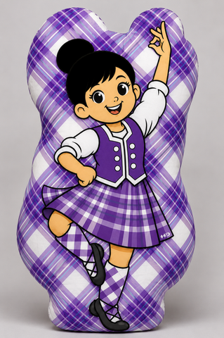 A Wee Highland Dancer™ – Purple Tartan – Choice of Hair Colour