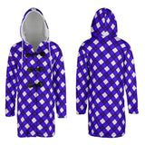 Heather Tartan - Horn Button Big Long Fleece Blanket Cosy Coat -  Free P&P Worldwide