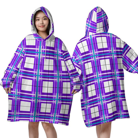 A Giga Sky Tartan Fleece Hoodie - FREE p&p Worldwide