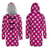 Heather Tartan - Horn Button Big Long Fleece Blanket Cosy Coat -  Free P&P Worldwide