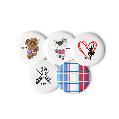 HD Set of 5 pin buttons badges