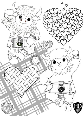 Valentines Highland Dancer Colour Sheet FREE Digital download!!!