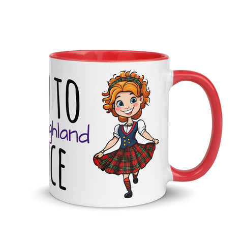 Flora the Cartoon Highland Dance Mug (different colour insides)