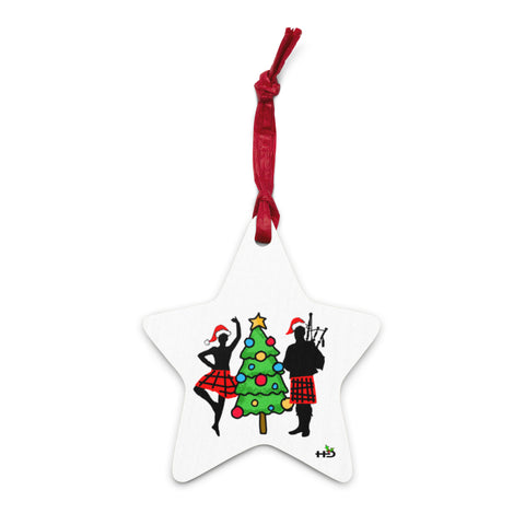 Highland Dancer Wooden Christmas Ornament - different designs on each side