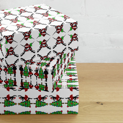 Christmas HIGHLAND DANCER WRAPPING PAPER SHEETS - 3 SHEETS