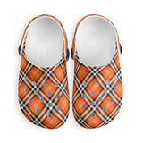 Tartan Orange- Kids Clogs - FREE p&p Worldwide
