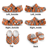 Tartan Orange- Kids Clogs - FREE p&p Worldwide