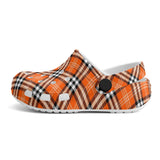 Tartan Orange- Kids Clogs - FREE p&p Worldwide
