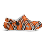 Tartan Orange- Kids Clogs - FREE p&p Worldwide
