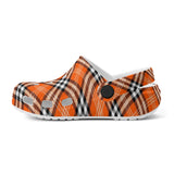 Tartan Orange- Kids Clogs - FREE p&p Worldwide
