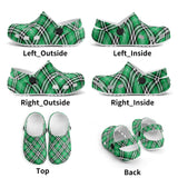 Tartan Green - Kids Clogs - FREE p&p Worldwide