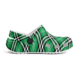 Tartan Green - Kids Clogs - FREE p&p Worldwide