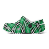 Tartan Green - Kids Clogs - FREE p&p Worldwide
