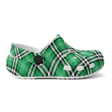 Tartan Green - Kids Clogs - FREE p&p Worldwide