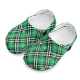 Tartan Green - Kids Clogs - FREE p&p Worldwide