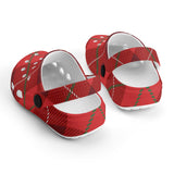 Tartan Red  - Kids Clogs - FREE p&p Worldwide