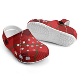 Tartan Red  - Kids Clogs - FREE p&p Worldwide