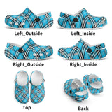 Tartan Blue - Kids Clogs - FREE p&p Worldwide
