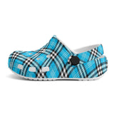 Tartan Blue - Kids Clogs - FREE p&p Worldwide