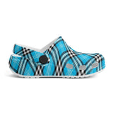 Tartan Blue - Kids Clogs - FREE p&p Worldwide