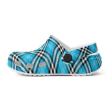 Tartan Blue - Kids Clogs - FREE p&p Worldwide