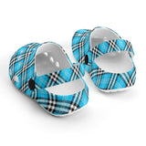 Tartan Blue - Kids Clogs - FREE p&p Worldwide