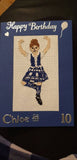Cross Stitch Greeting Card Kit - Girl Dancer #2 - FREE p&p