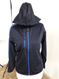Soft Shell Jacket with Hood & Colour Stripe Sleeves - Adult