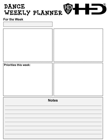 Dance Weekly Daily Planner