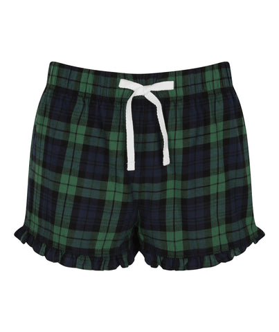 Tartan Frill PJ Shorts - Navy/Green - Ladies