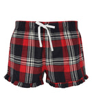 Tartan Frill PJ Shorts - Navy/Red - Ladies