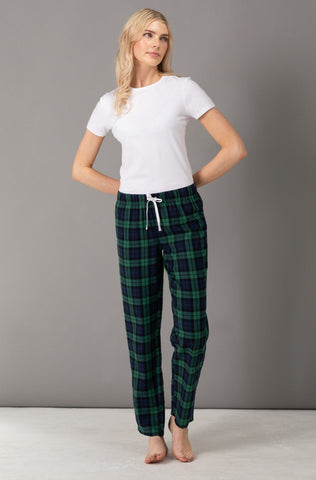 Tartan PJ Lounge Pants - Navy/Green - Ladies